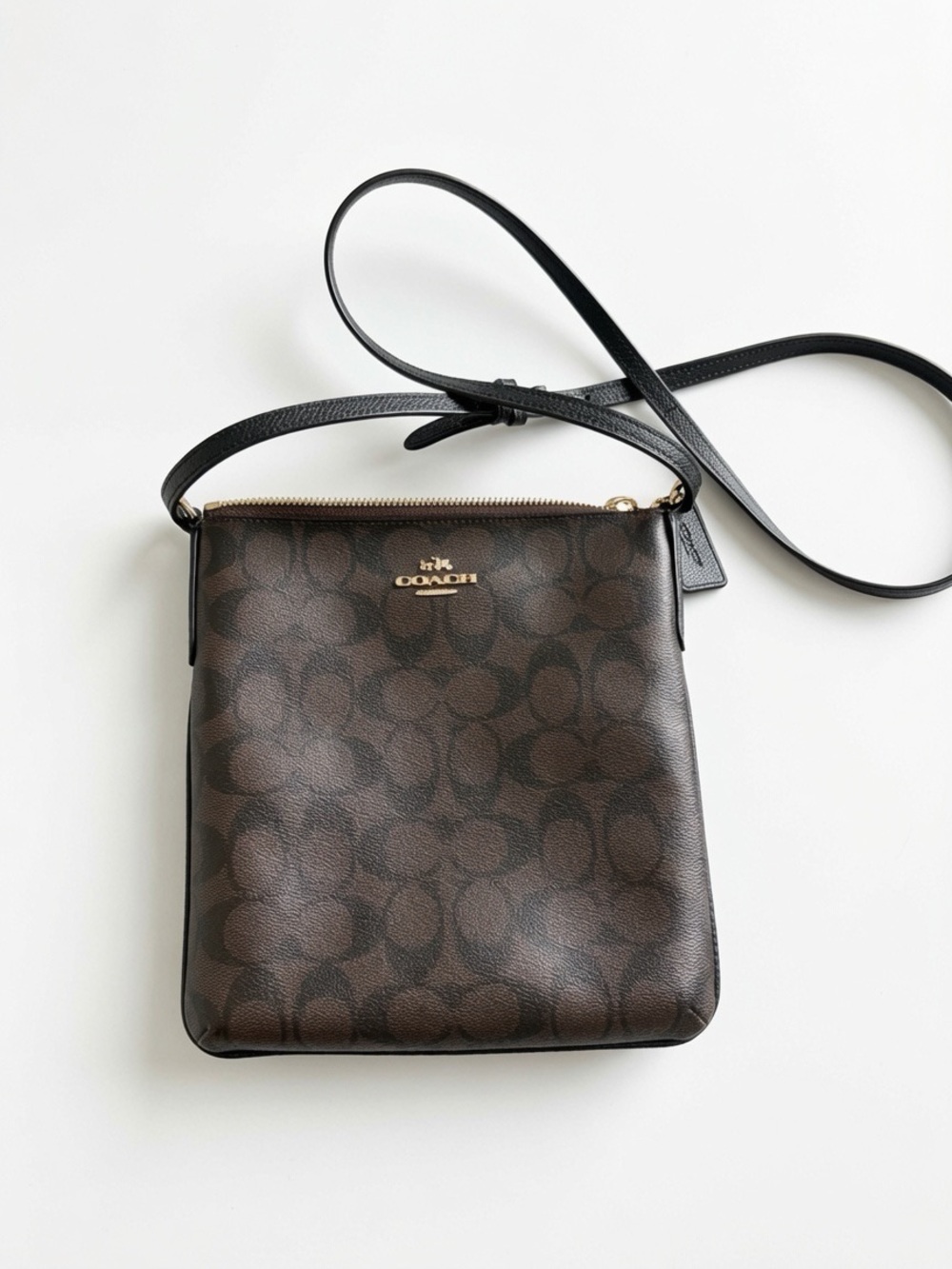 Coach Brown/Black Signature Small Crossbody
